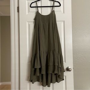 Free people ruffle hem midi slip dress size M.